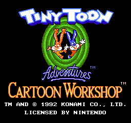 Tiny Toon Adventures Cartoon Workshop (USA) Title Screen